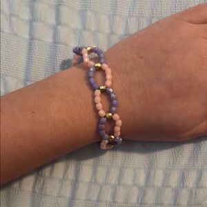 Pink and Purple Beaded Jewelry Bracelet